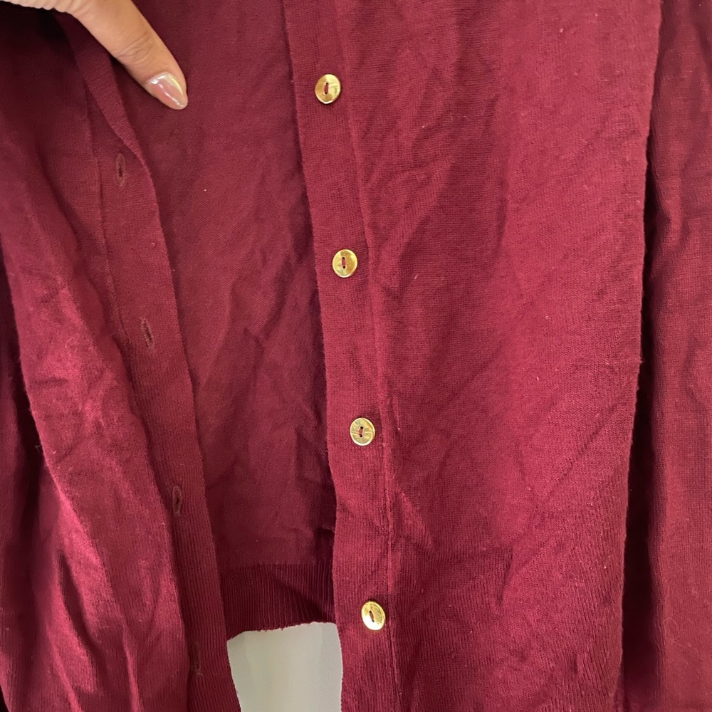 George // Red & Gold Button Cardigan - Picture 2 of 3